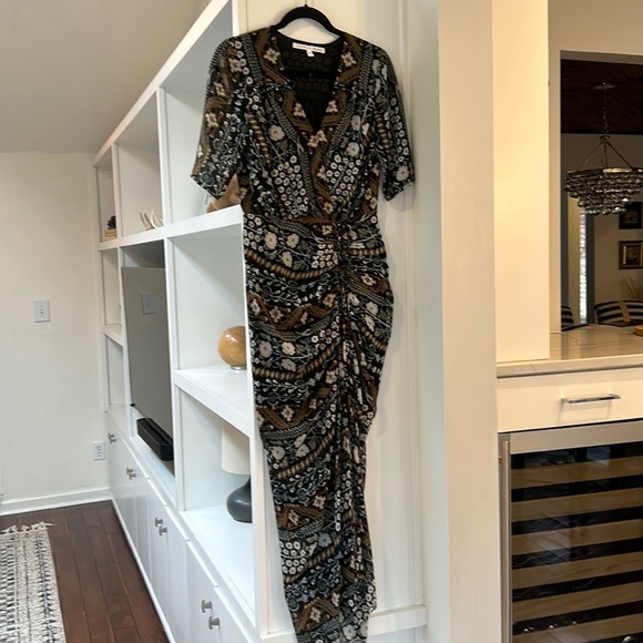 Veronica Beard Mariposa Floral midi dress, black. Size 4 - Picture 5 of 12